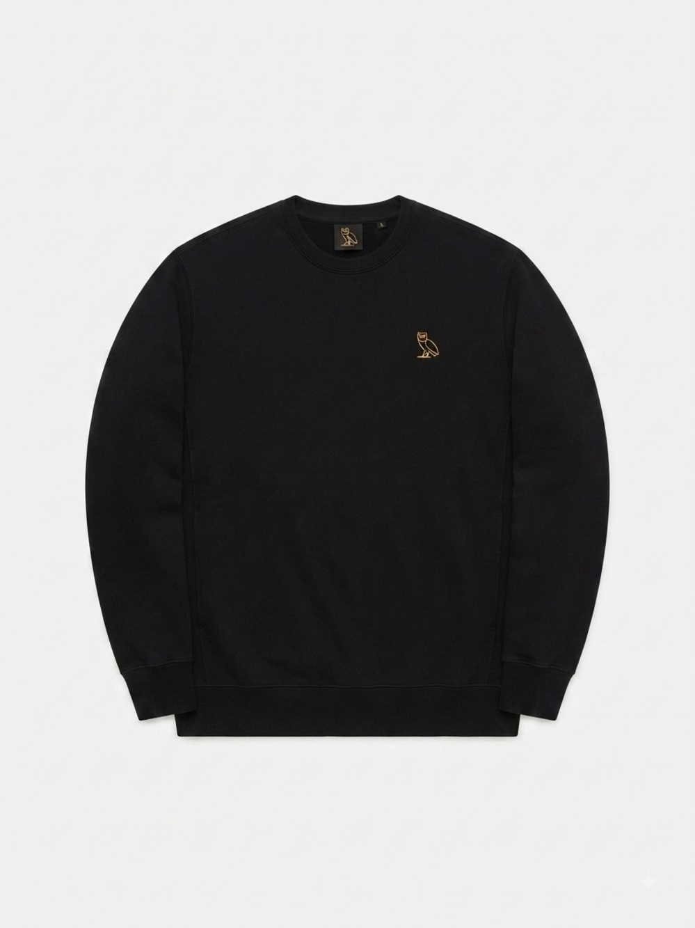October’s Very Own OVO Gold Owl Embroidered Crewneck Sweatshirt Black Size M